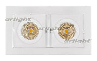 Встраиваемый светильник Arlight  CL-KARDAN-S180x102-2x9W White (WH, 38 deg)