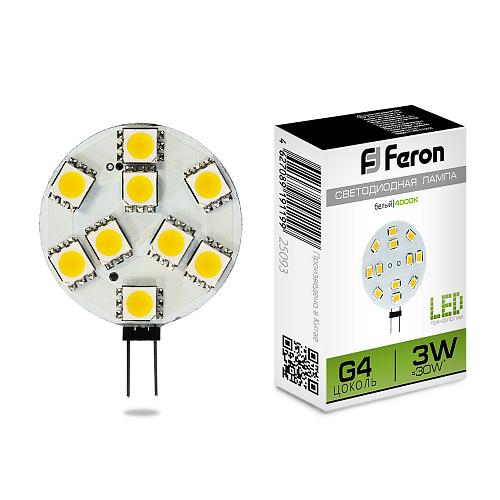 Лампа светодиодная FERON LB-16, JC (капсульная), 3W 12V G4 4000К, 25093