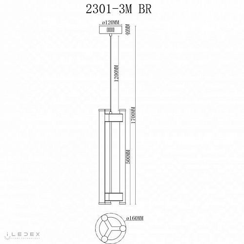Подвесной светильник iLedex Rocks 2301-3M BR