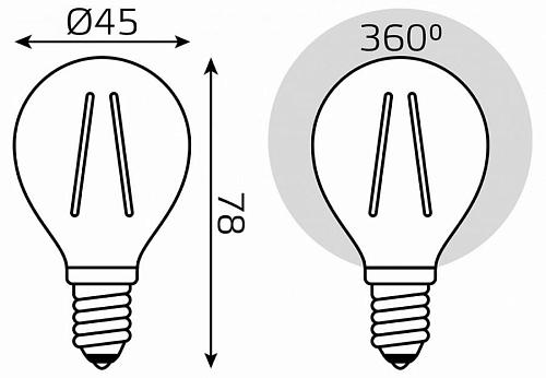 Лампа светодиодная Gauss Filament Elementary E14 12Вт 4100K 52122
