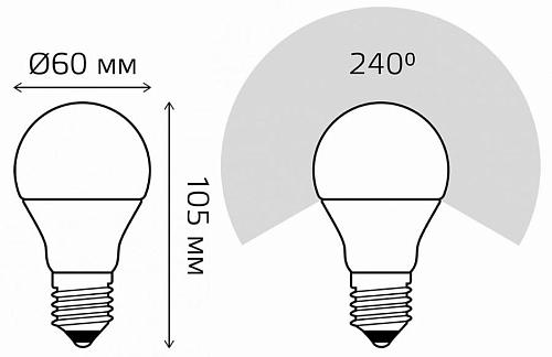 Лампа светодиодная Gauss  E27 12Вт 3000K 23212