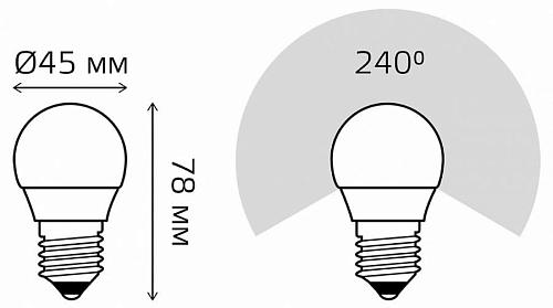Лампа светодиодная Gauss  E27 8Вт 3000K 53218